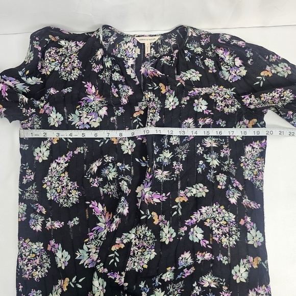 Rebecca Taylor Jewel Paisley 100% Silk Long Sleeve Blouse Size 4 - Picture 8 of 16